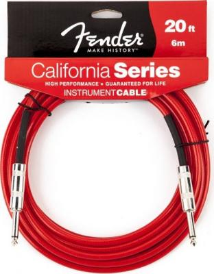 Fender California hangszerkábel, 6m, Candy Apple Red