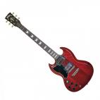 Vintage LVS6 Cherry Red - balkezes elektromos gitár